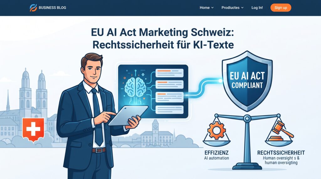 EU AI Act Marketing Schweiz: Rechtssicherheit für KI-Texte